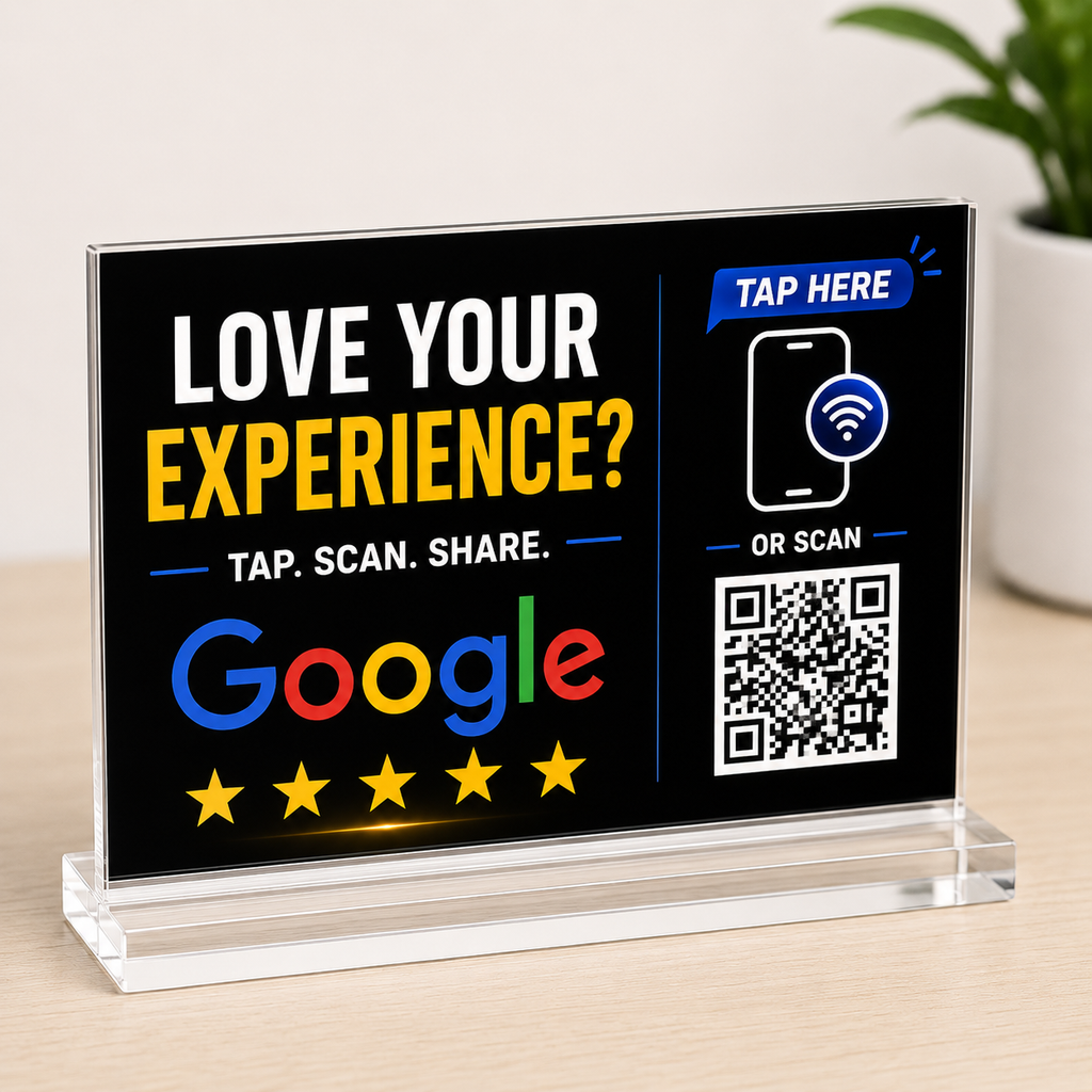 Custom NFC Google Review Acrylic Sign