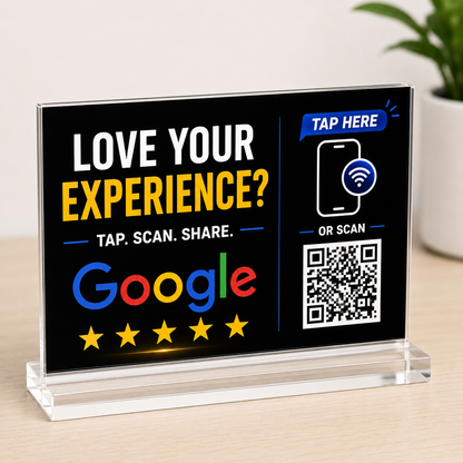 Custom NFC Google Review Acrylic Sign