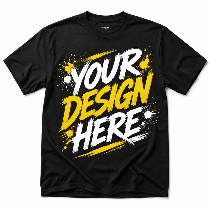 Custom DTF-printed t-shirt with full-color graphic